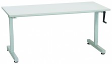 Rapid Manual Wind Up, Crank Handle, Height Adjustable Desk. Height Range 715 To 1015 H. White Or Beech Top